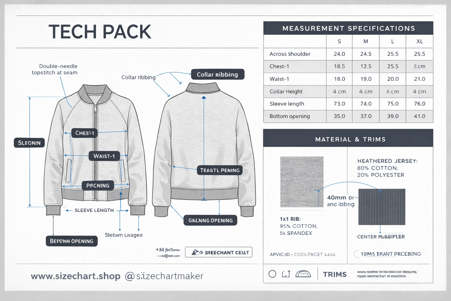 Size Chart Tool for Tech Pack and Pattern Drafting Workflows | Size ...